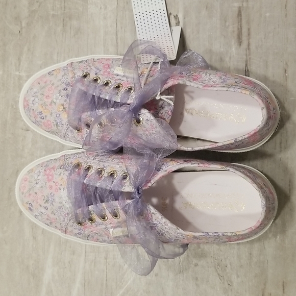 💕LOVESHACKFANCY x SUPERGA💕 Classic Sneaker ~ Lavender Blooms Floral US 7.5 NWT - Picture 11 of 16